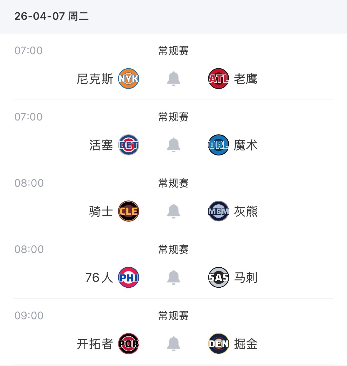 【4月7日｜NBA常规赛】 ———————————————🔥  8:00｜骑士