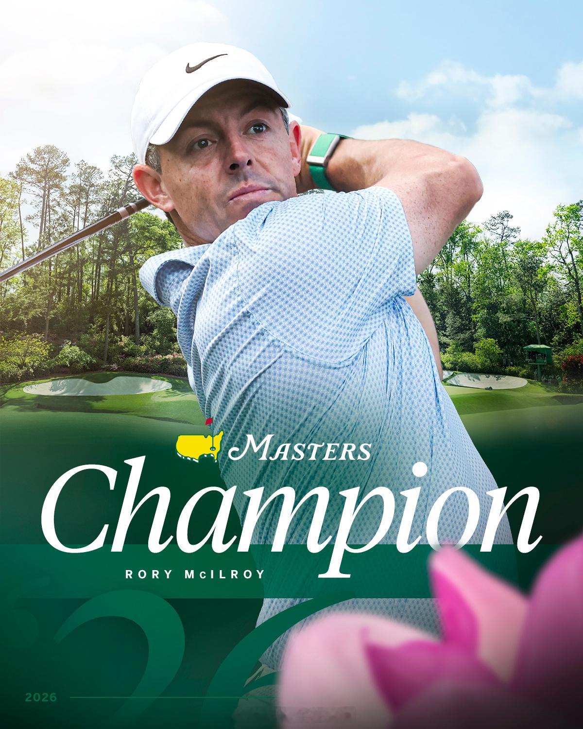 美国大师赛Rory McIlroy卫冕成功，连续第二年穿上绿夹克。川普刚刚发帖蹭