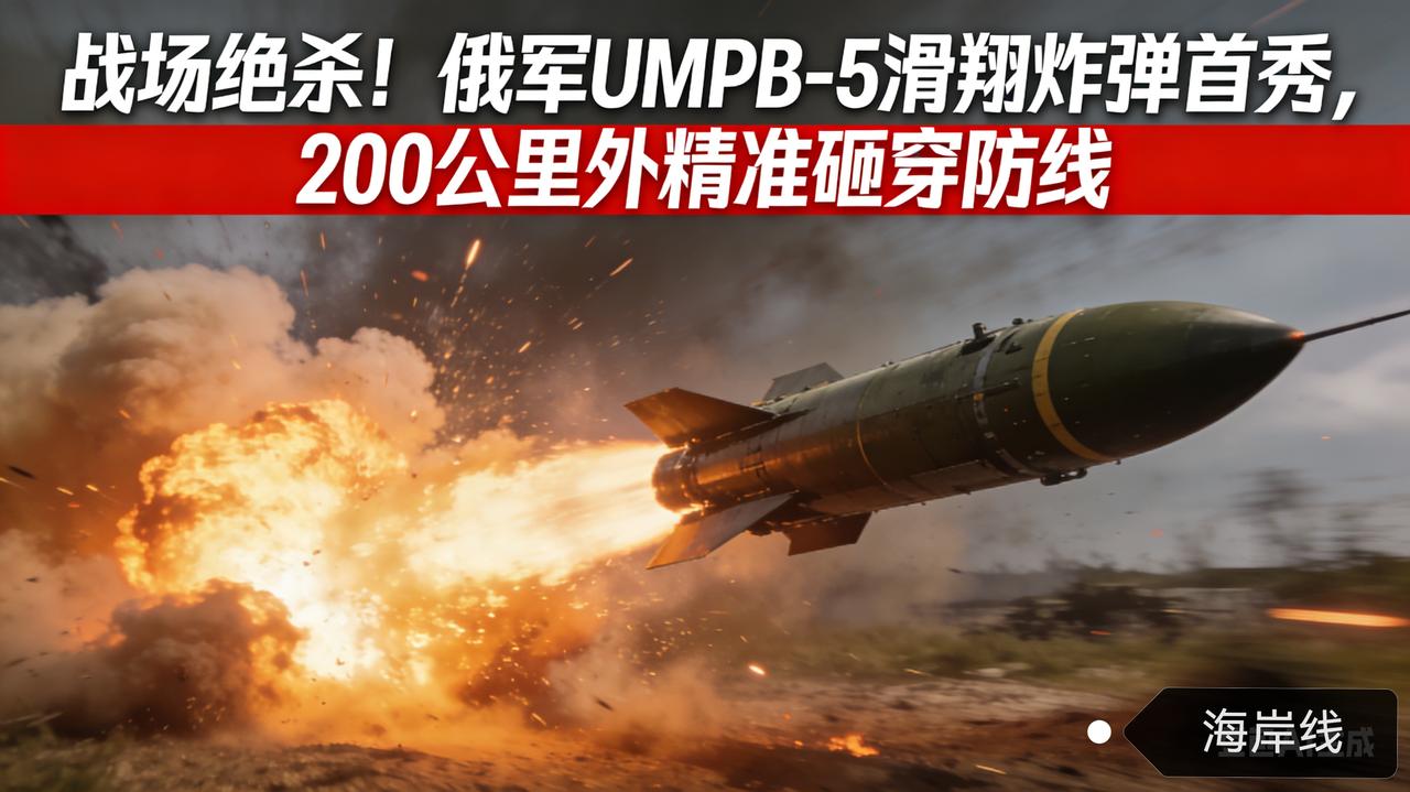 战场绝杀！俄军UMPB-5滑翔炸弹首秀，200公里外精准砸穿防线
 
俄罗斯《莫