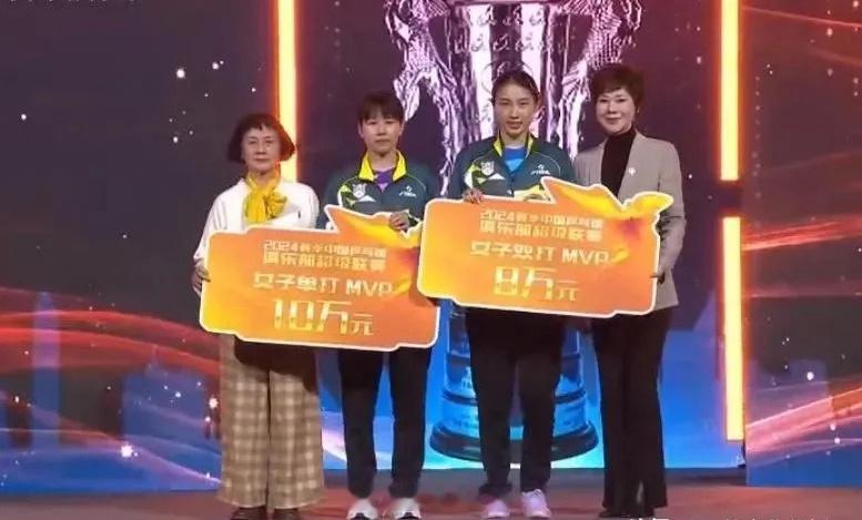 乒超MVP 乒超联赛落幕，陈幸同十万奖金揽入怀中，拿下女单MVP。 