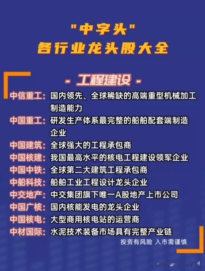 这种股票稳定盈利长线抗跌：中字头、行业龙头、高股息、央企国资！中字头央企国资控股