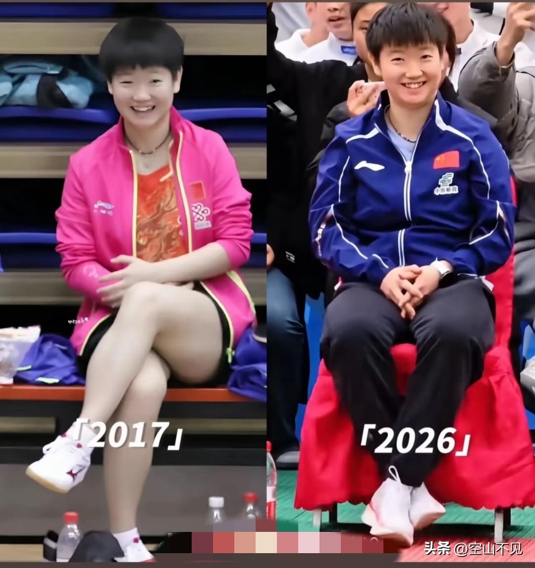 没有参照物
很难分得出是那个时候的孙颖莎。年少时是天真快乐又热血的萌萌莎，成年后