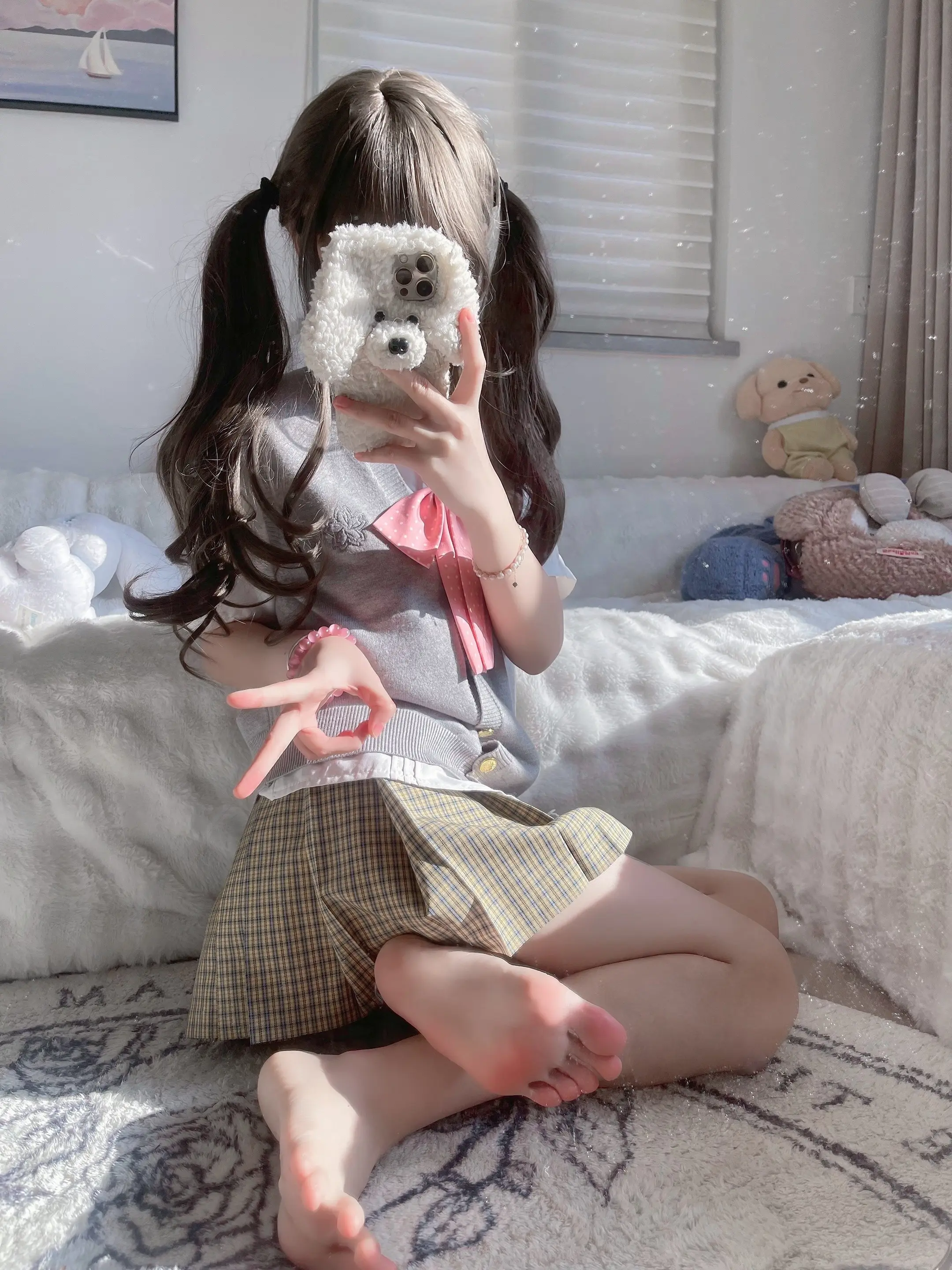 天气好的话我会穿着jk去见你^_^