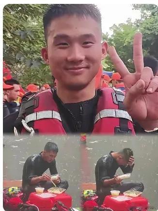 全网刷屏
淋雨干饭的消防员高清正面照曝光，
26岁的梁焕让无数人破防。入行五年专