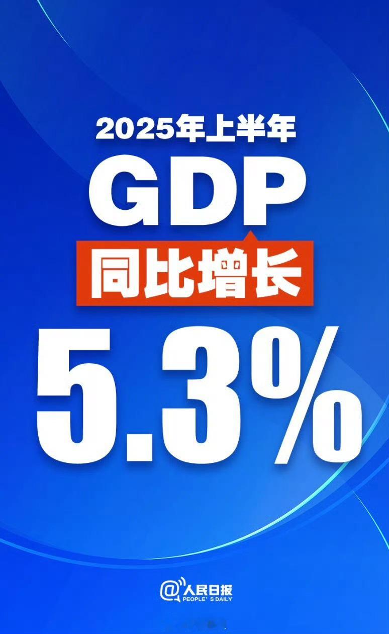 特朗普的关税战打了个寂寞……[doge]【2025上半年GDP同比增长5.3%】