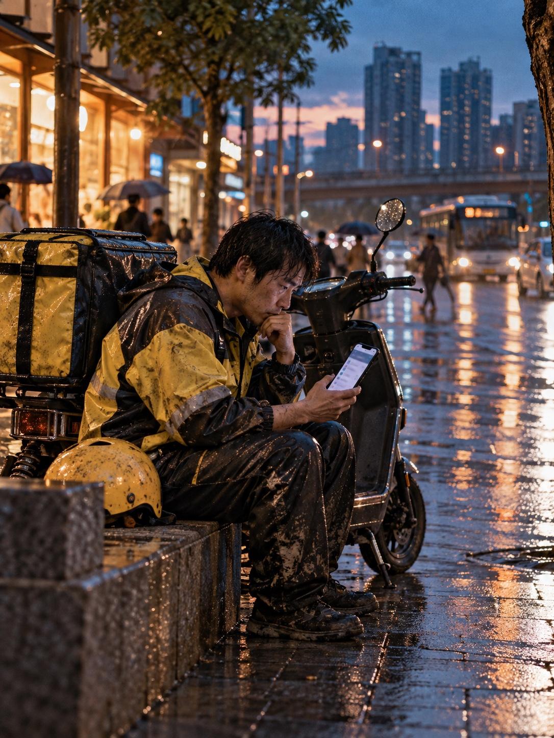骑手想给晚年多攒点，眼下这笔钱却最难挤。

一天跑十来个小时，房租、吃饭、修车先
