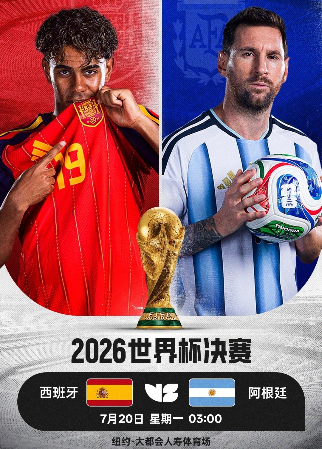 世界杯决赛前瞻预测：西班牙青春风暴占优，大概率登顶2026美加墨世界杯冠军
 