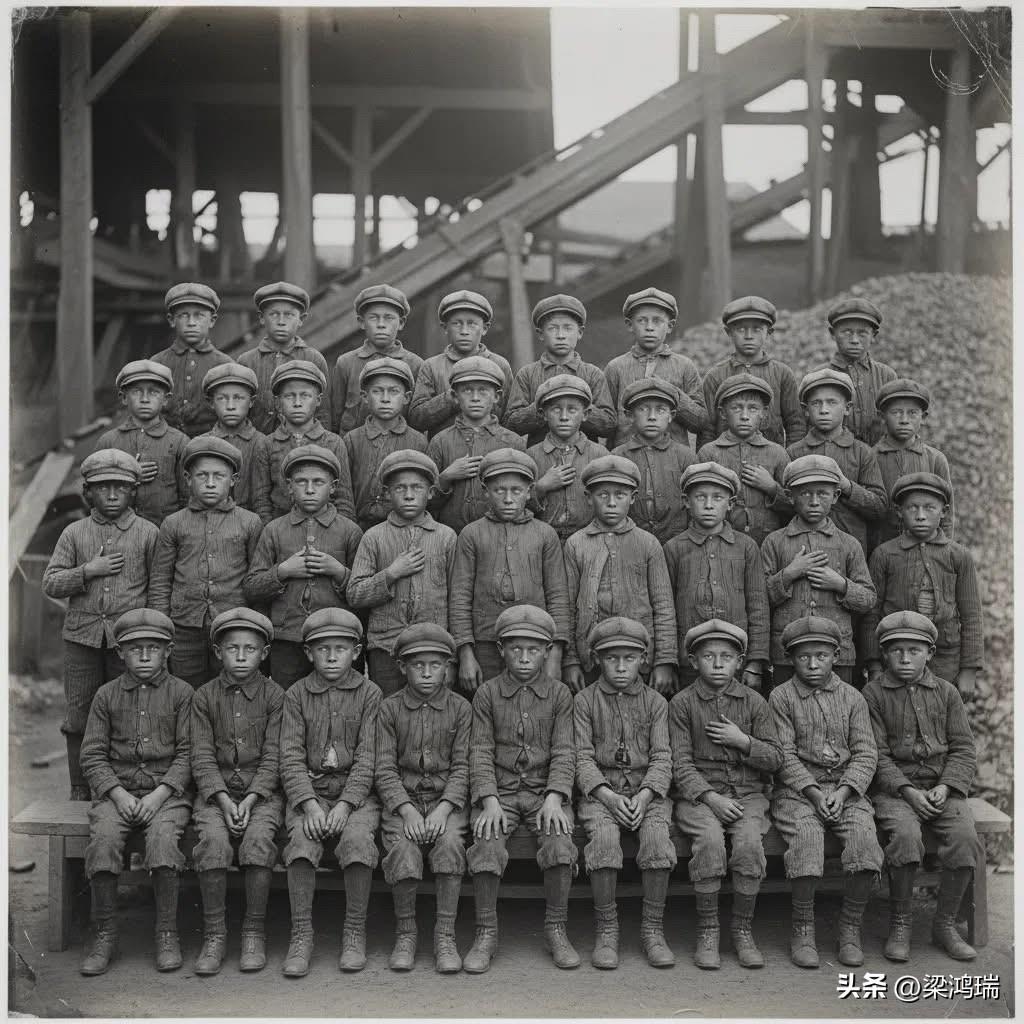 这张标志性的照片展示了 20 世纪初在美国宾夕法尼亚州南皮茨顿 (South P