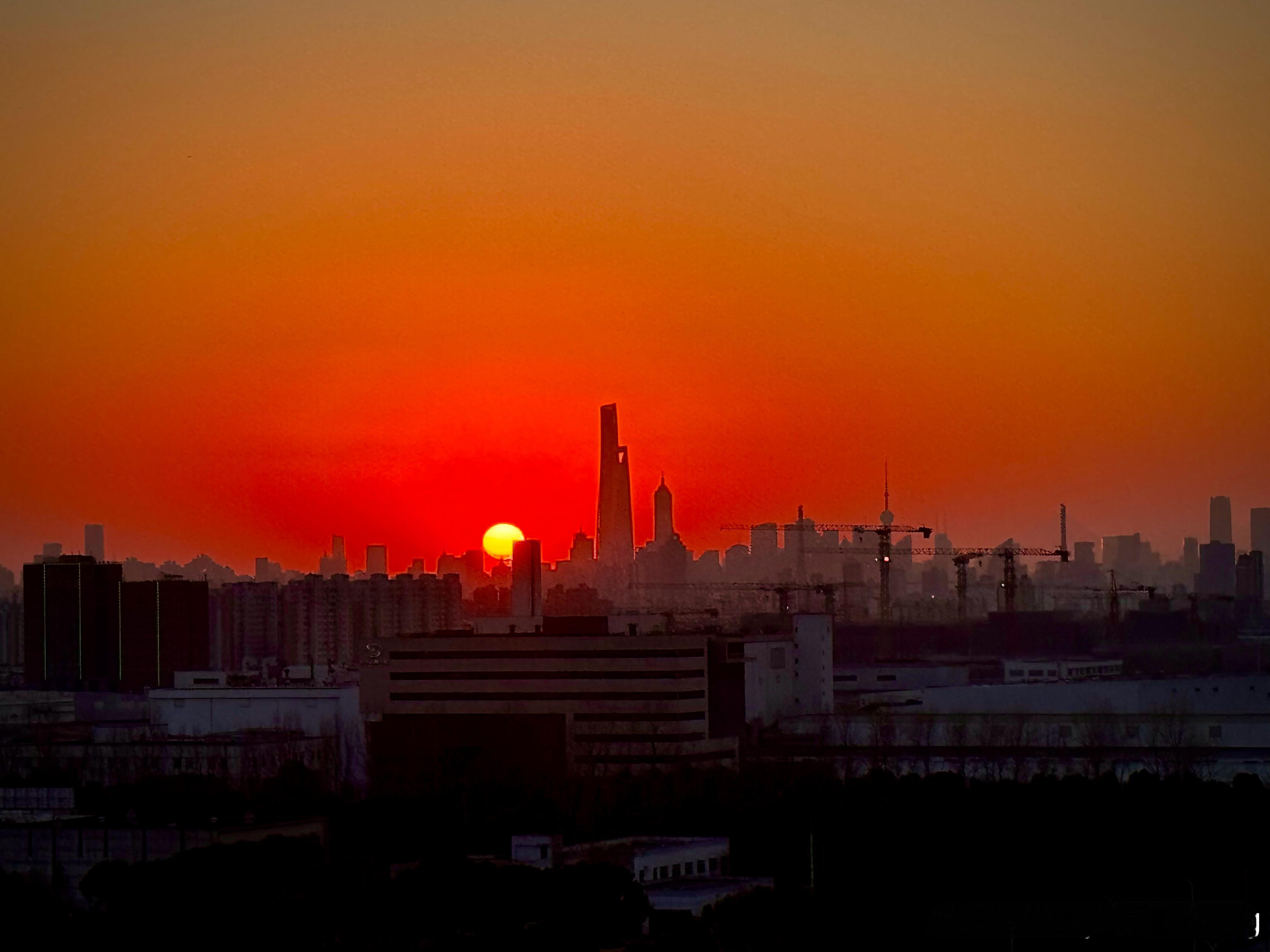 今天上海的落日。 