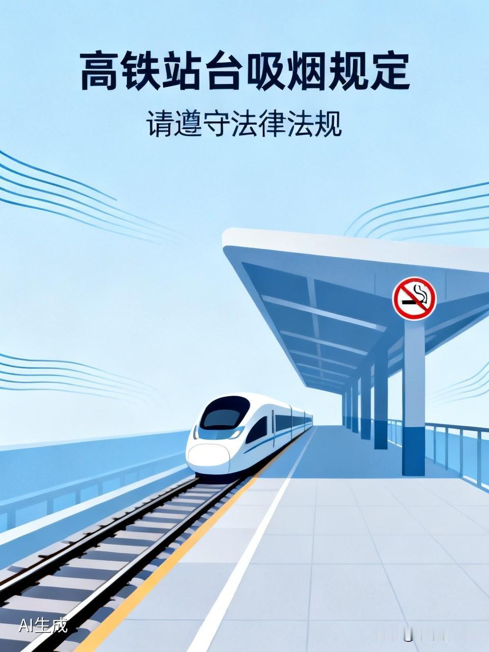 你有什么法律文件吗，上面明码规定不能在高铁站台吸烟。如果是，那应该禁止，否，你就