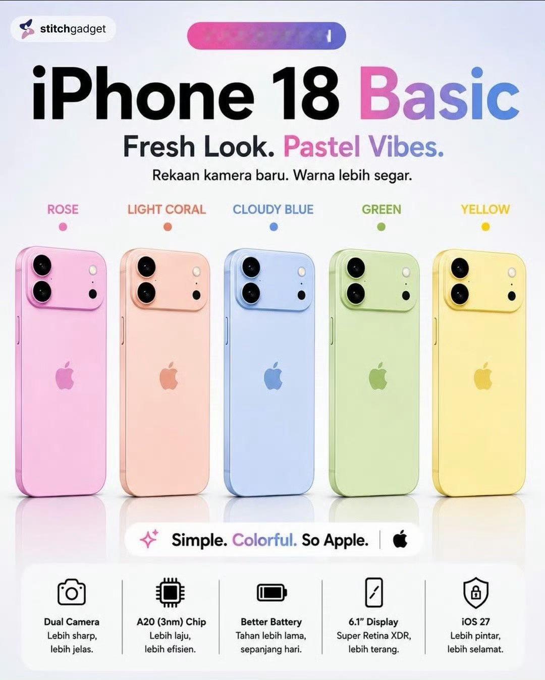 iPhone18标准版神似17Pro不知道真假，但18标准版要看起来像17Pro