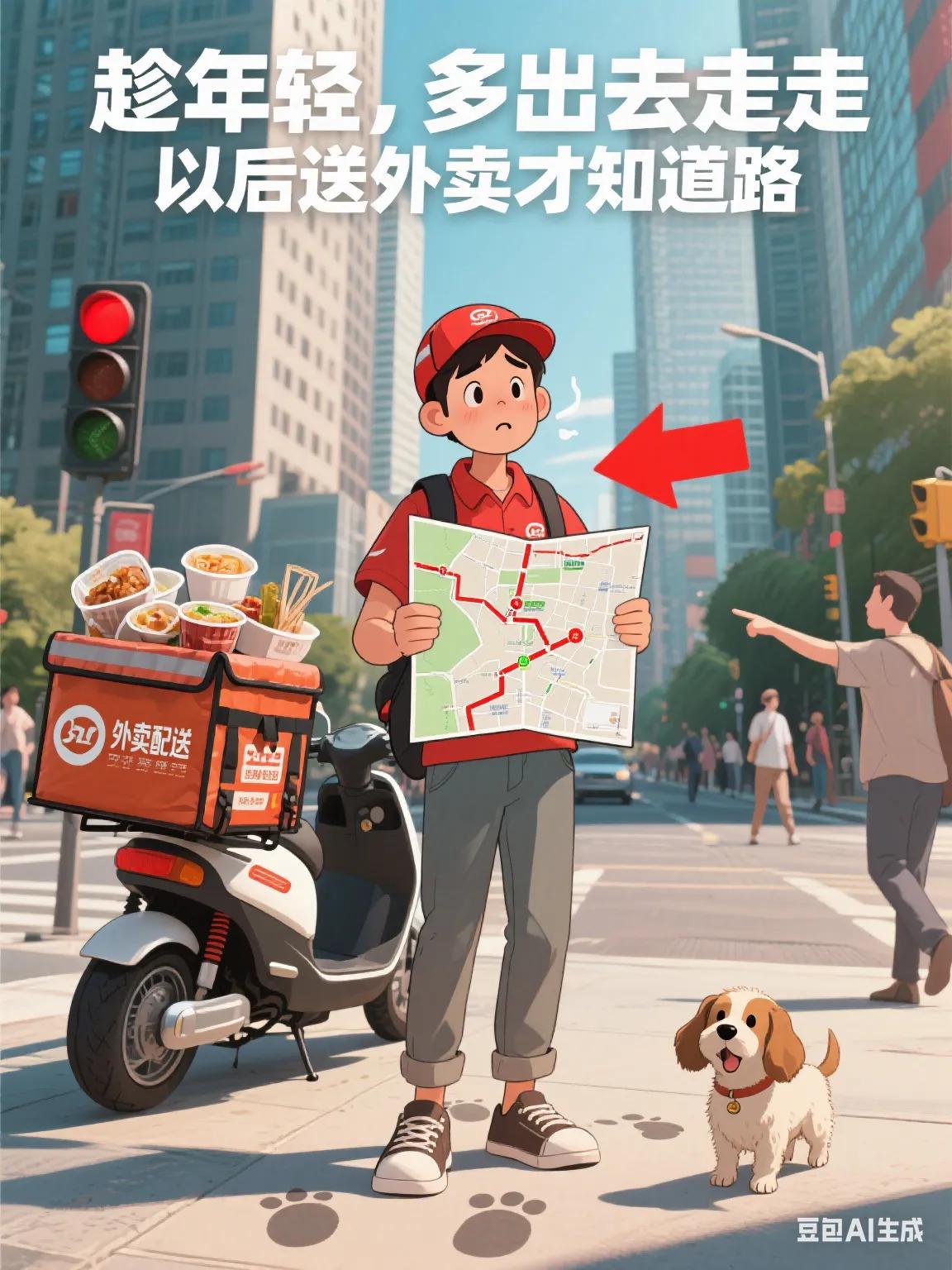 趁年轻，多出去走走，以后送外卖才知道路。