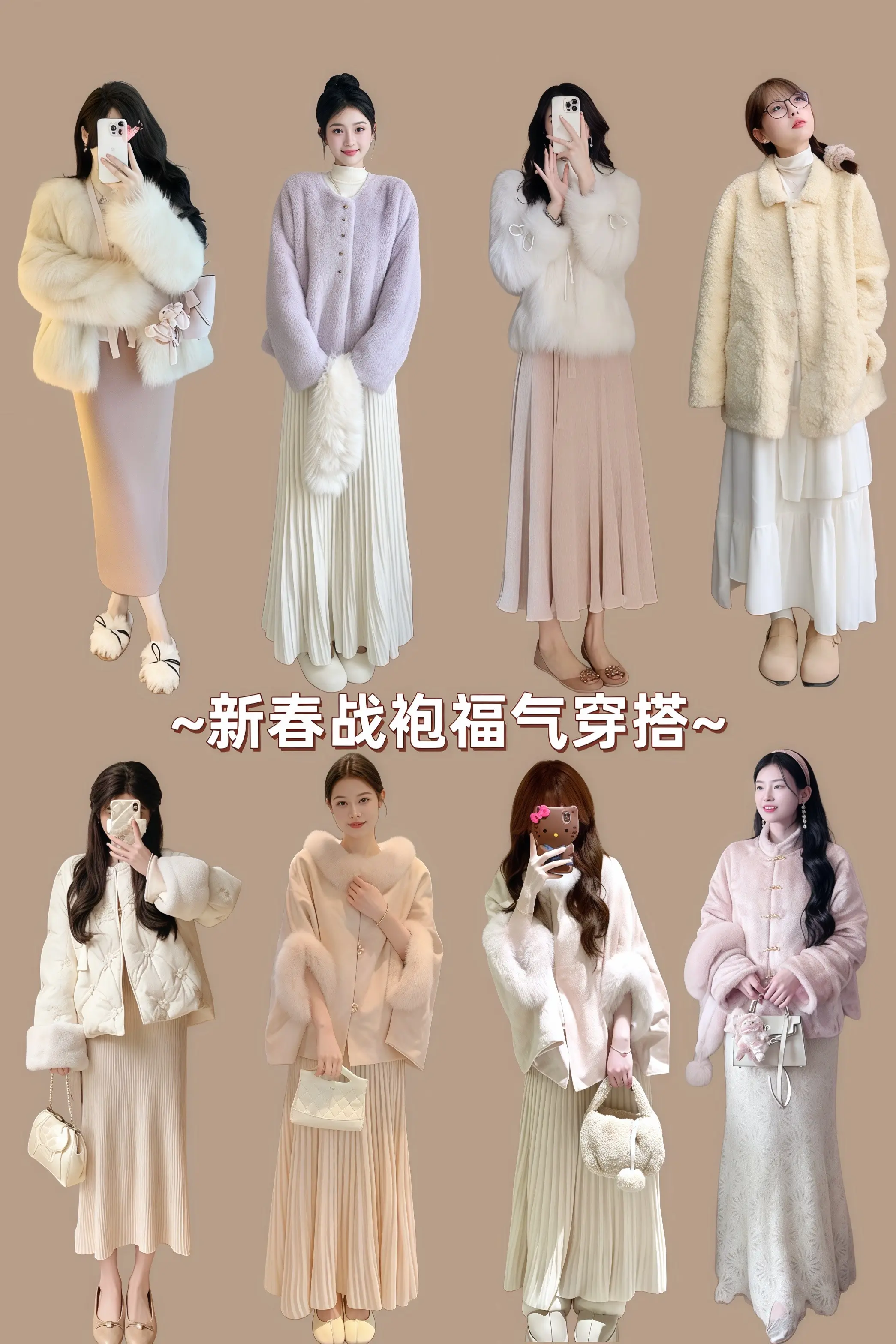 新春战袍福气穿搭 毛毛外套新中式穿搭 过年穿什么高级感穿搭