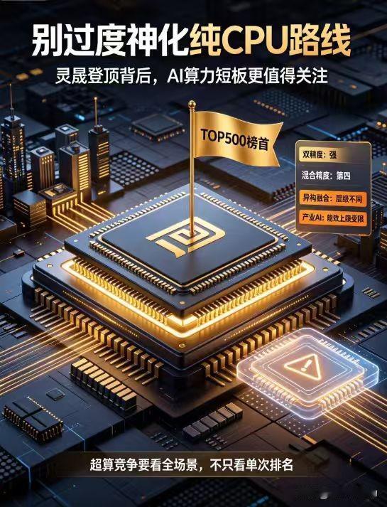 灵晟登顶别吹太早！纯 CPU 路线藏着致命短板？

前几天很多人被灵晟超算的登顶
