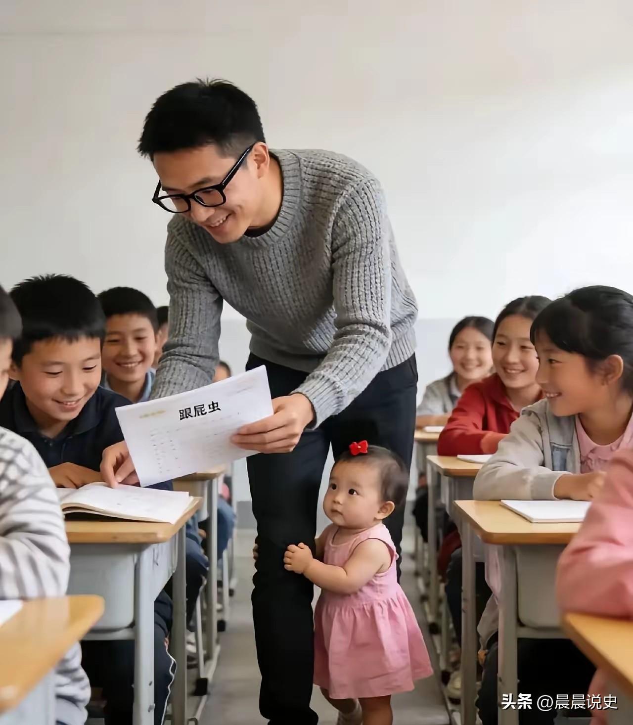 云南乡村男教师带1岁娃上课，身后小跟屁虫走红：看懂背后的苦，才知何为师者
 
云
