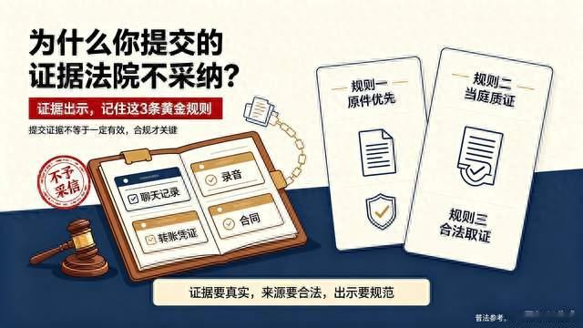证据总被法院驳回？吃透3条庭审规则，打官司不再吃亏