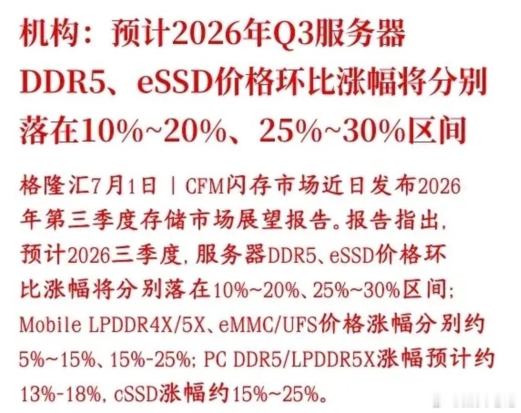 重磅涨价落地！三季度AI服务器存储暴涨10%-20%，本轮存储牛市由算力需求主导
