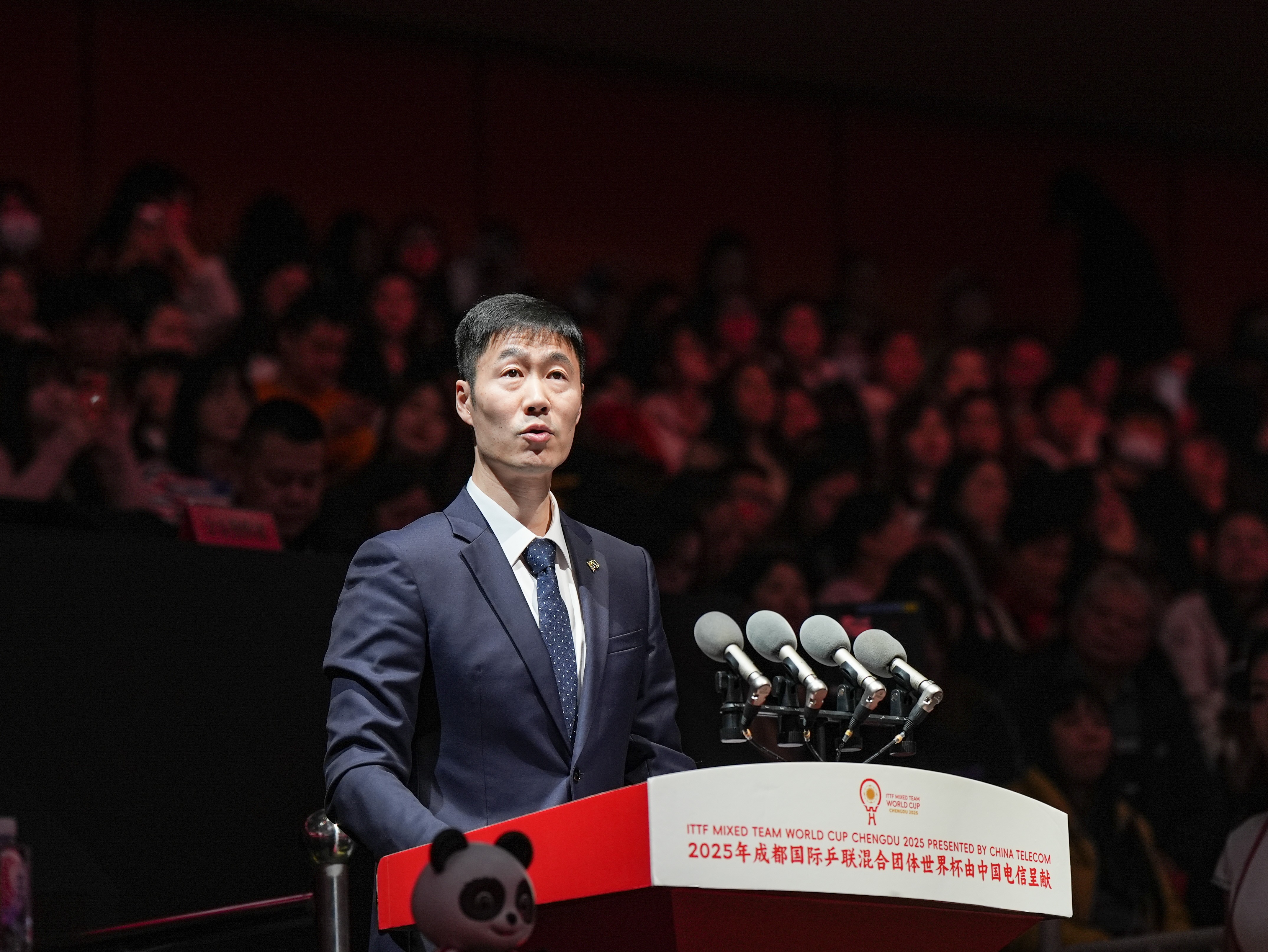 王励勤乒羽运动管理中心副主任 2025国际乒联混合团体世界杯正在成都进行。中国乒