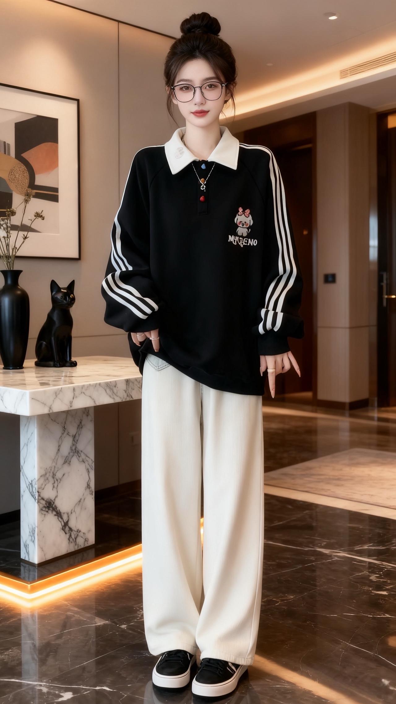 时尚街拍穿搭 美式风格 宽松版型 小个子穿搭 减龄穿搭