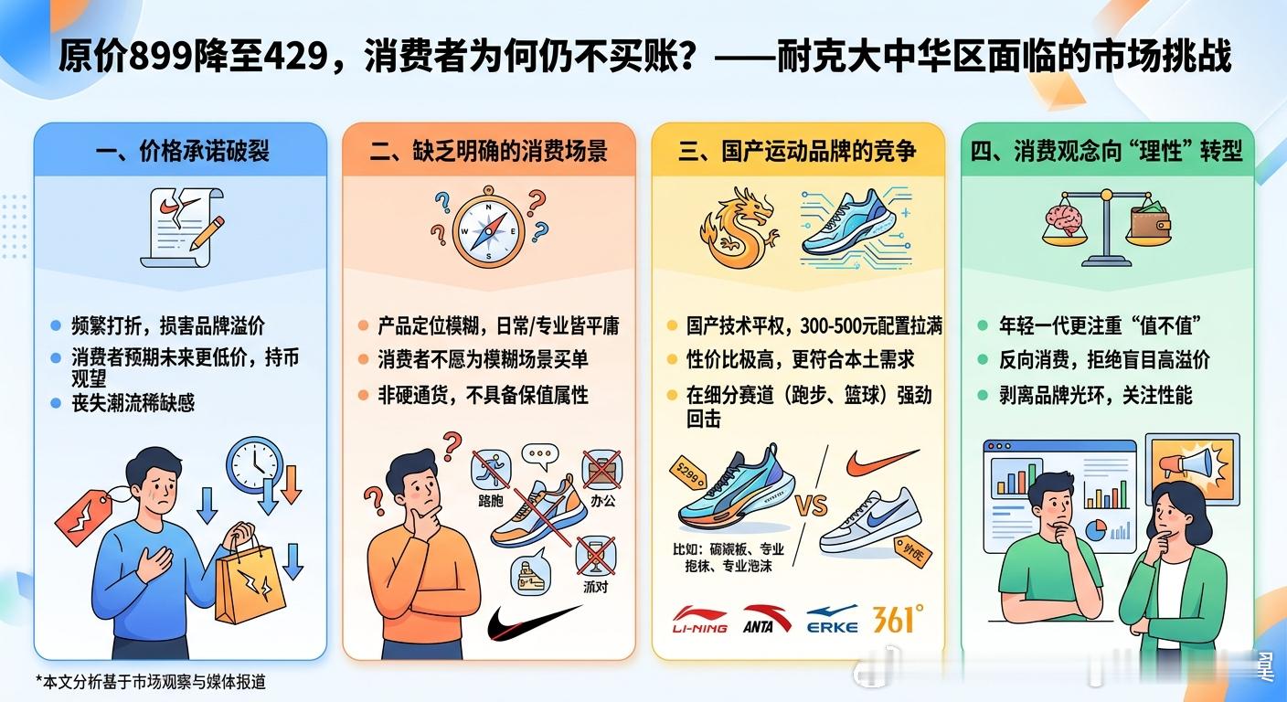 原价899的耐克降至429消费者仍不买账 频繁的折扣不仅没有挽回销量，反而正在反