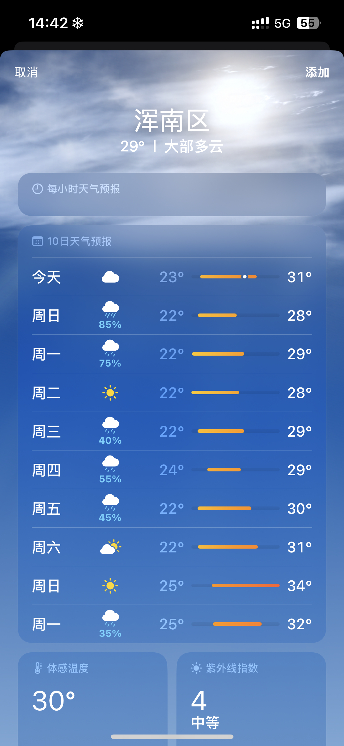 完全小福星来的 沈阳25、26号天气预报显示都不下雨了 