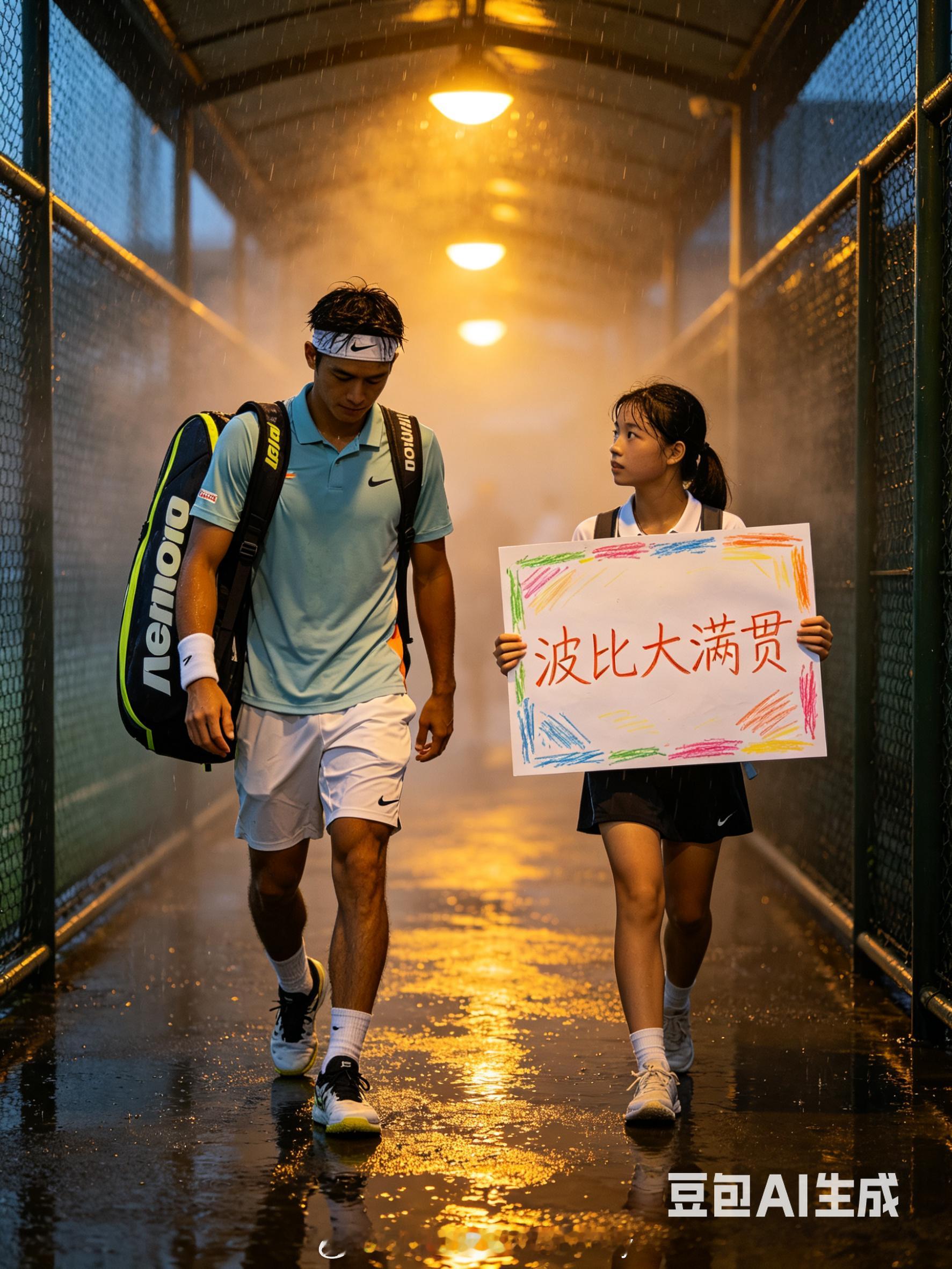 微小说大赛星粉故事《大满贯冠军郑波比和小文的故事……》郑波比第一次见到那张海报，
