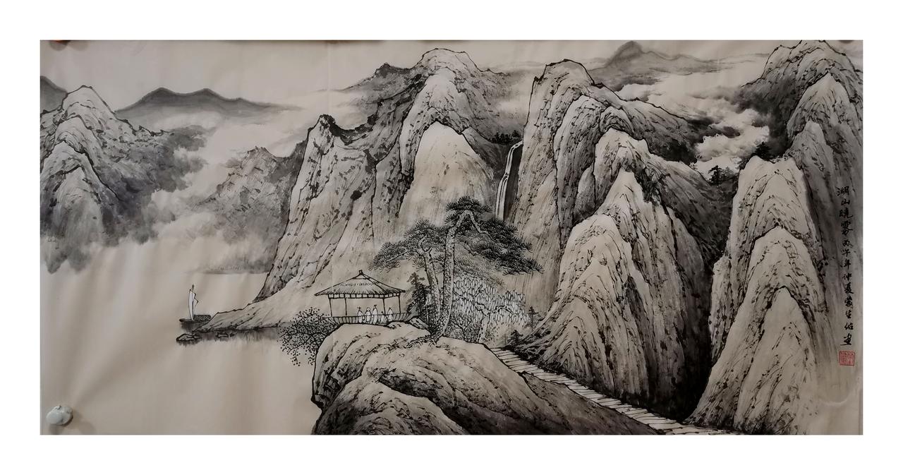 谁说国画不抖音 气势磅礴的山水画 山水画艺术传承 意境山水画 古意山水画