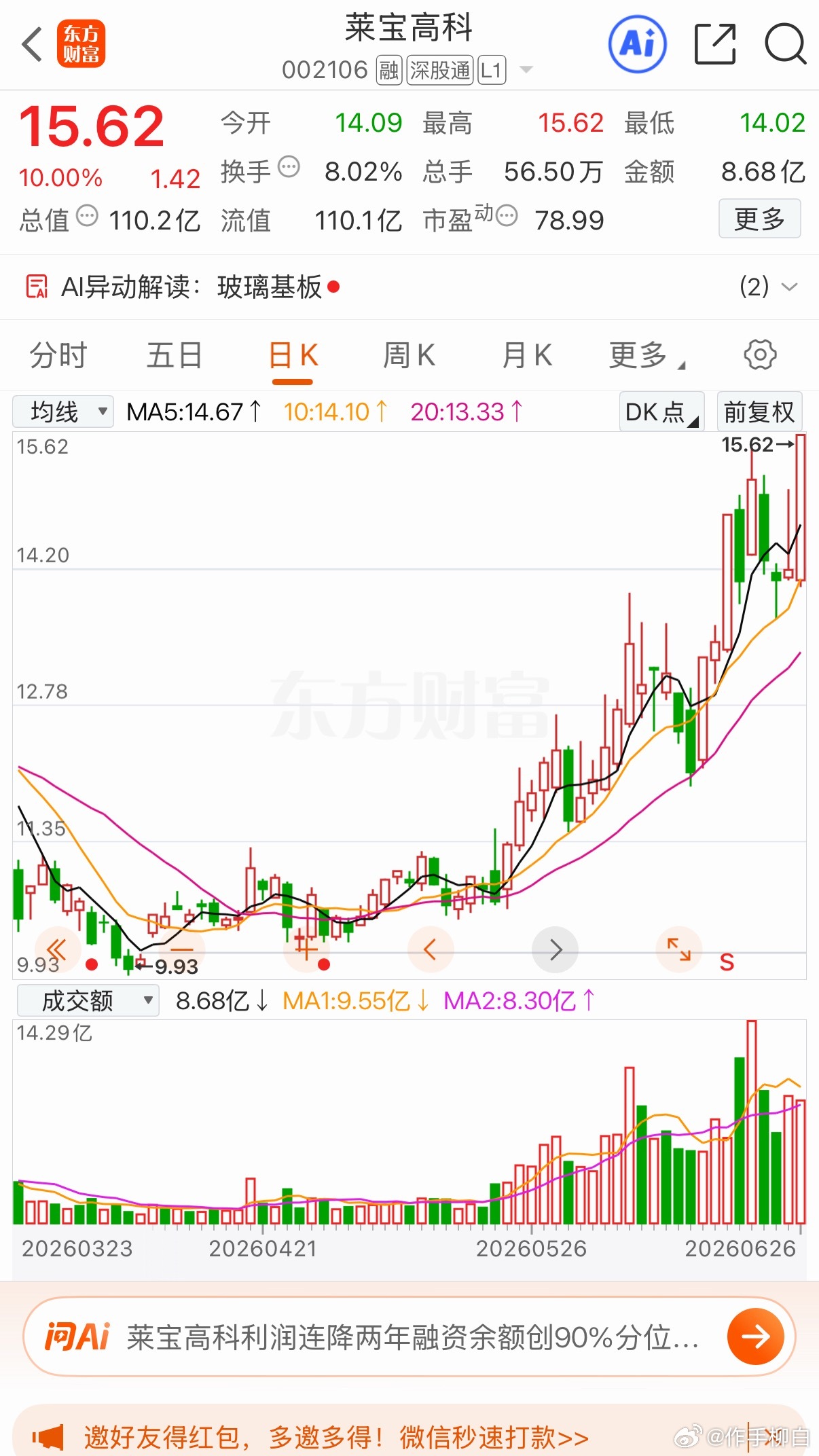 明日有望持续上行的标加入自选跟踪关注卓郎智能莱宝高科中京电子个人观点仅供参考 