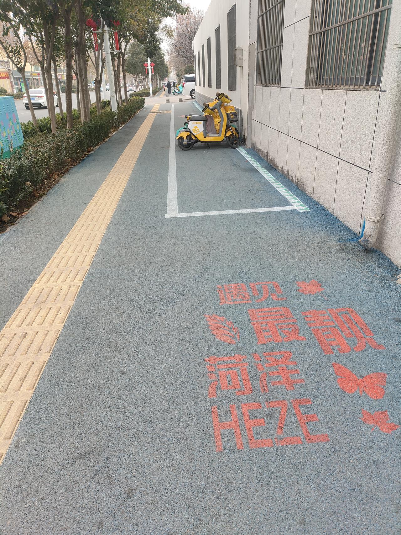 菏泽也真是出息了，一条普通的人行道搞得这么高大上。
前些年菏泽的经济发展真不怎么