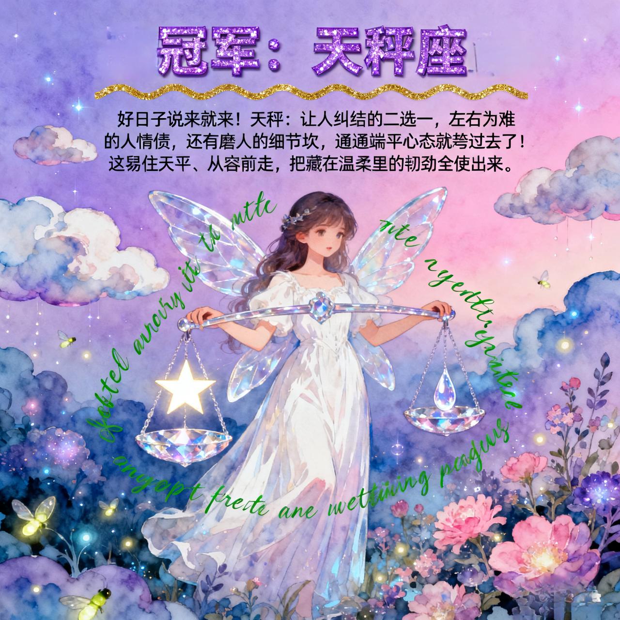 🎉冠军：天秤座🎉
 
好日子说来就来！
天秤：
让人纠结的二选一，
左右为难