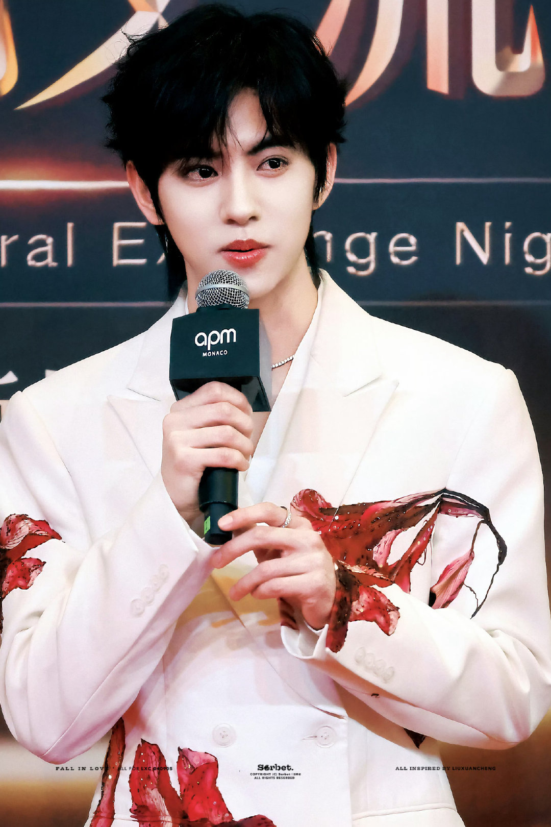 刘轩丞｜微博文化交流之夜红毯造型出图，身穿Homolog 2025春夏定制系列，