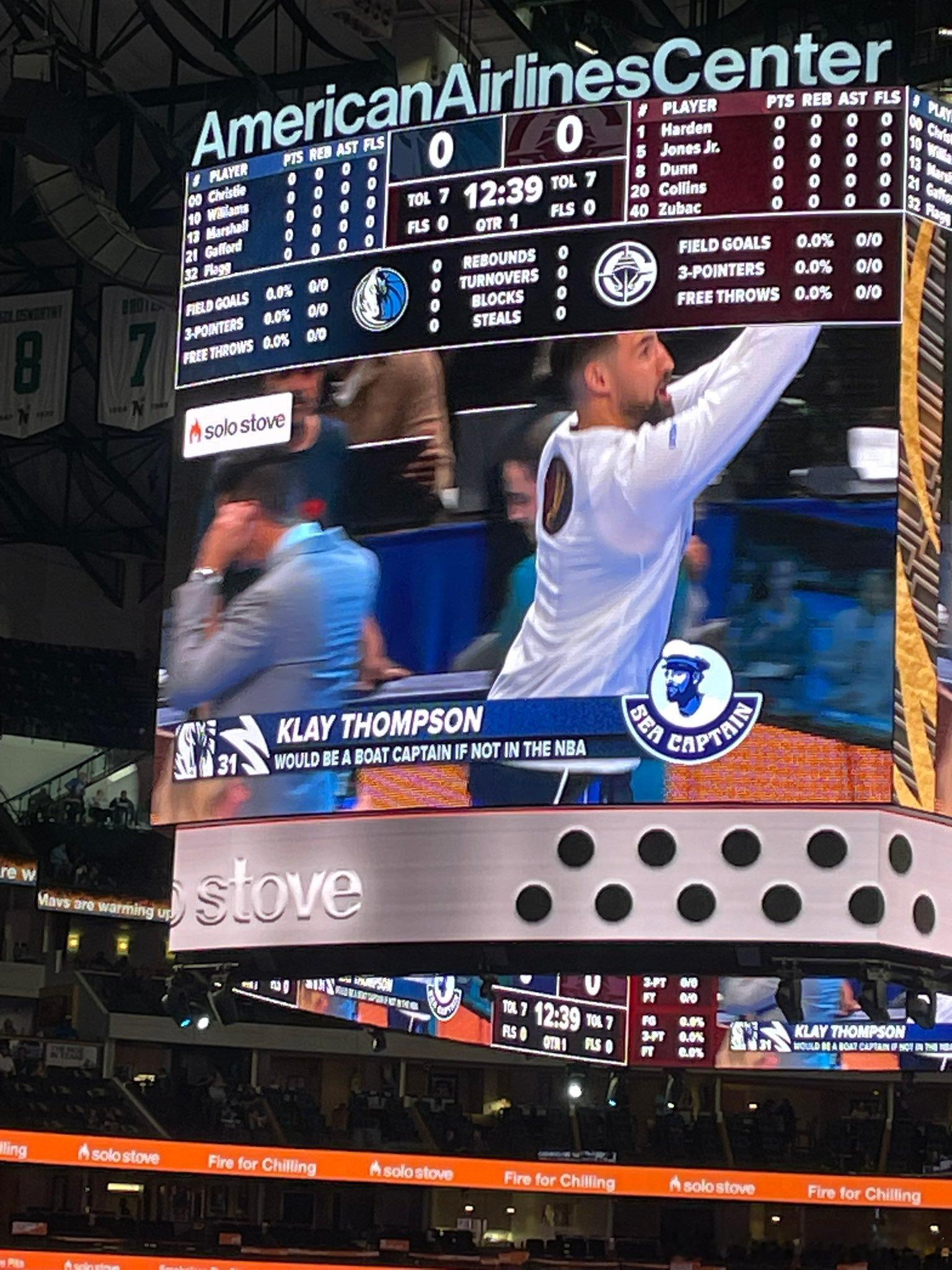 昨天比赛前，独行侠主场对你汤的介绍：如果不打NBA，你汤就会成为船长