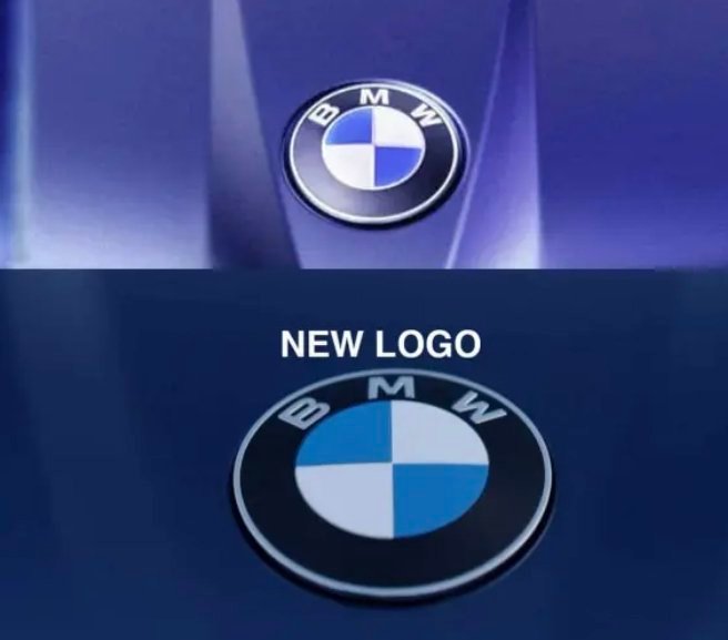 宝马所有车型将启用新logo新款整体少了一些光泽感。蓝白色还在，黑色圈哑光，中间