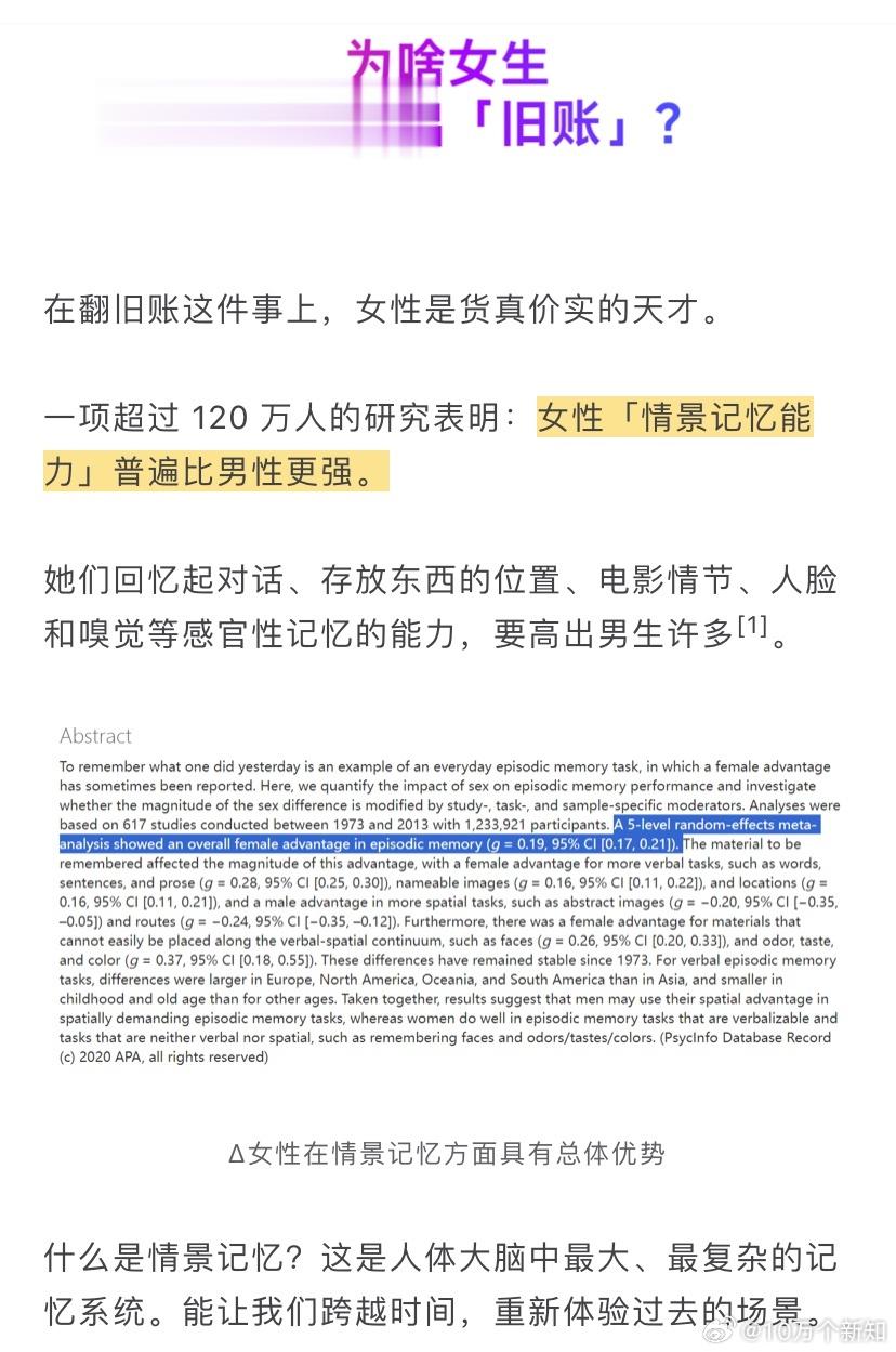 为什么女生总喜欢翻旧账？看到这篇小文章你就明白了[打脸][打脸]果然，人类都是激