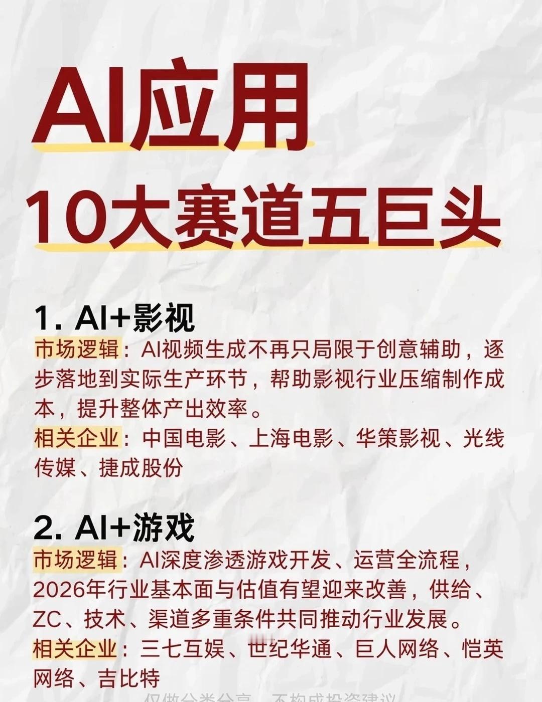 AI应用大爆发！10大方向一篇讲透
眼光别光放在大模型上！AI真正的大机会藏在应
