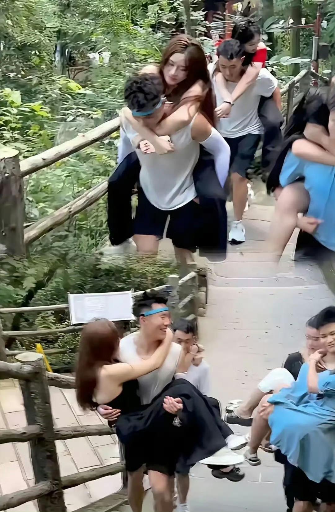 现在一对一陪爬服务，好多小仙女选择呀！
爬不动了还可以背着或者抱着爬，全程700