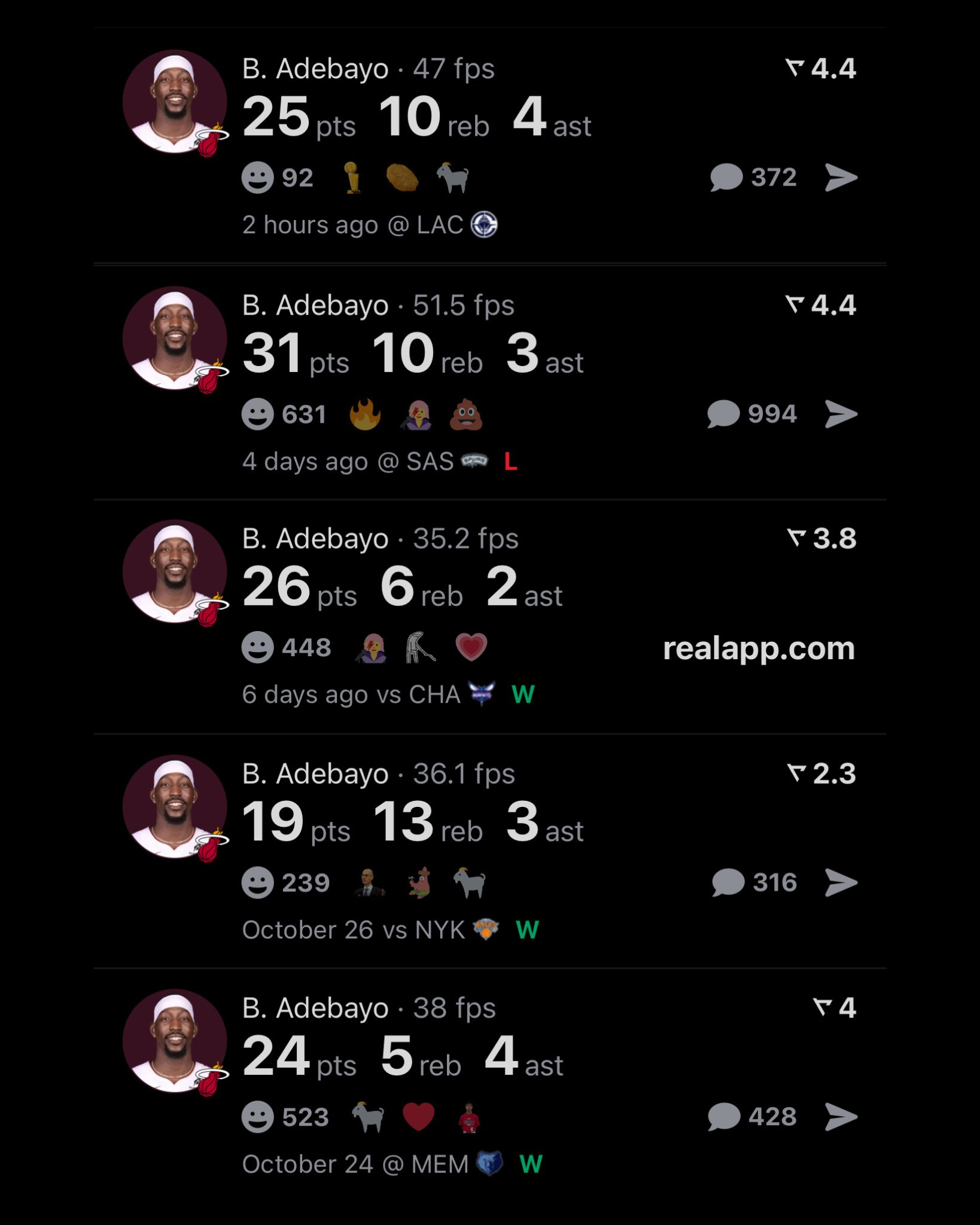 顺带一提，本赛季阿德巴约是所有中锋中三分命中数最多的球员。迈阿密热火[超话] ​