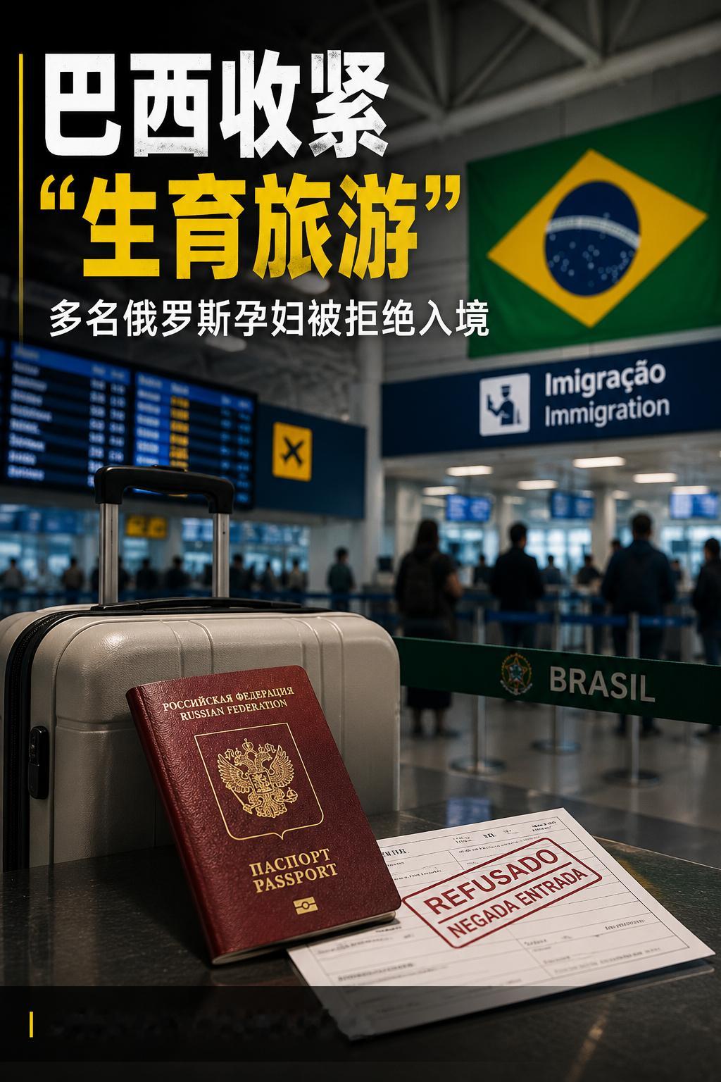 据俄罗斯媒体援引Telegram频道Baza报道，巴西近期加强了对孕晚期俄罗斯女