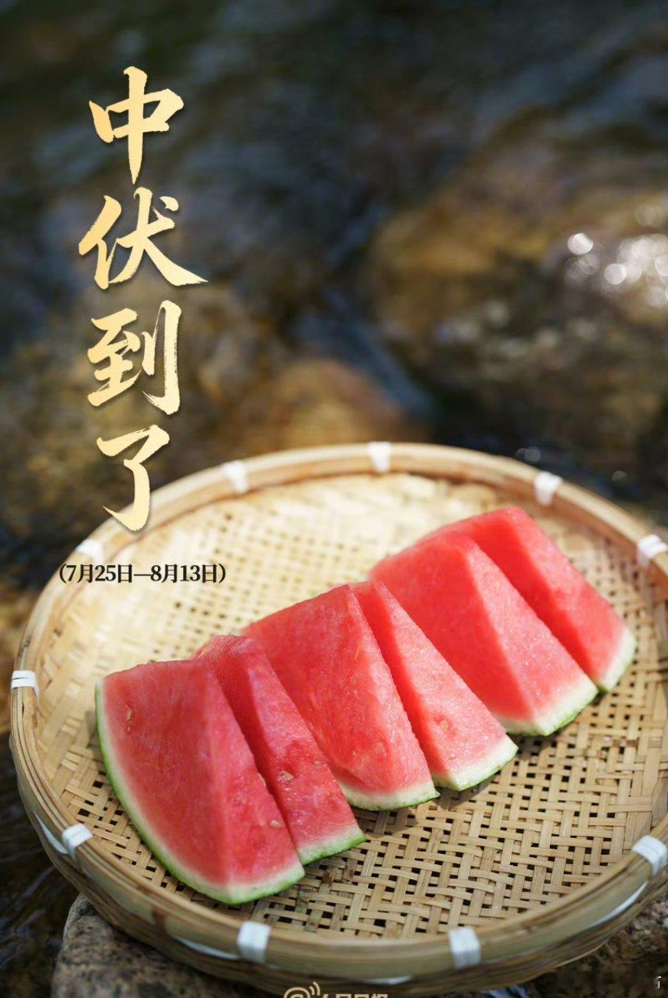 【中伏到了】①今年中伏时间为7月25日至8月13日，今年中伏有20天。② “夏有