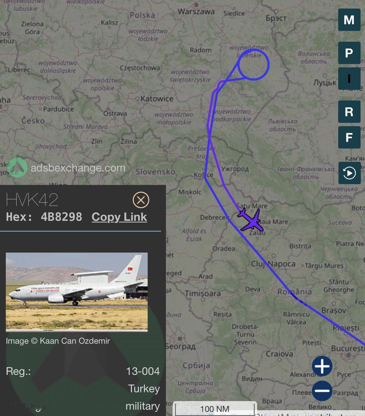 新闻快讯——今晚早些时候，一架隶属北约“东方哨兵”行动的土耳其E-7T“和平鹰”