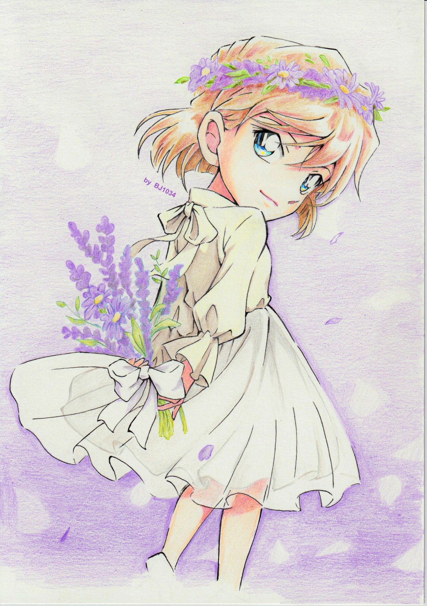 画师太太绘制的彩铅哀酱实在太美辣[爱慕]©️tosashi_bj ​​​