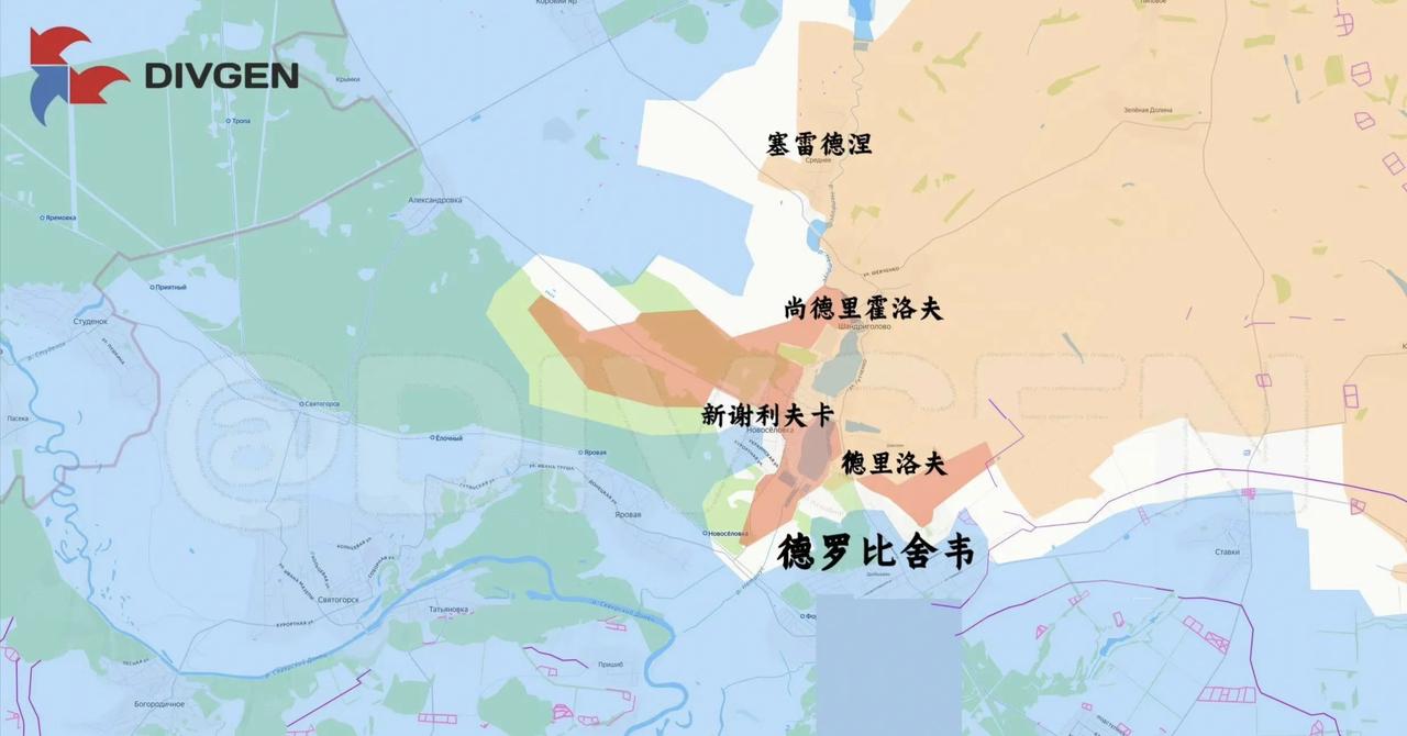 俄军在红利曼以北的新进展相当之大。而且从攻击方向能够明显看出，俄军并不是很着急进