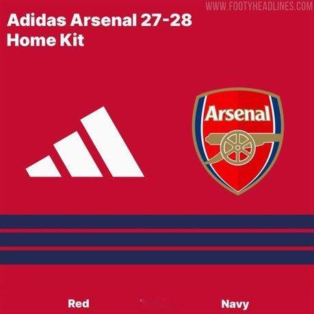 Footy Headlines 泄露了阿森纳 2027/28 adidas 主场