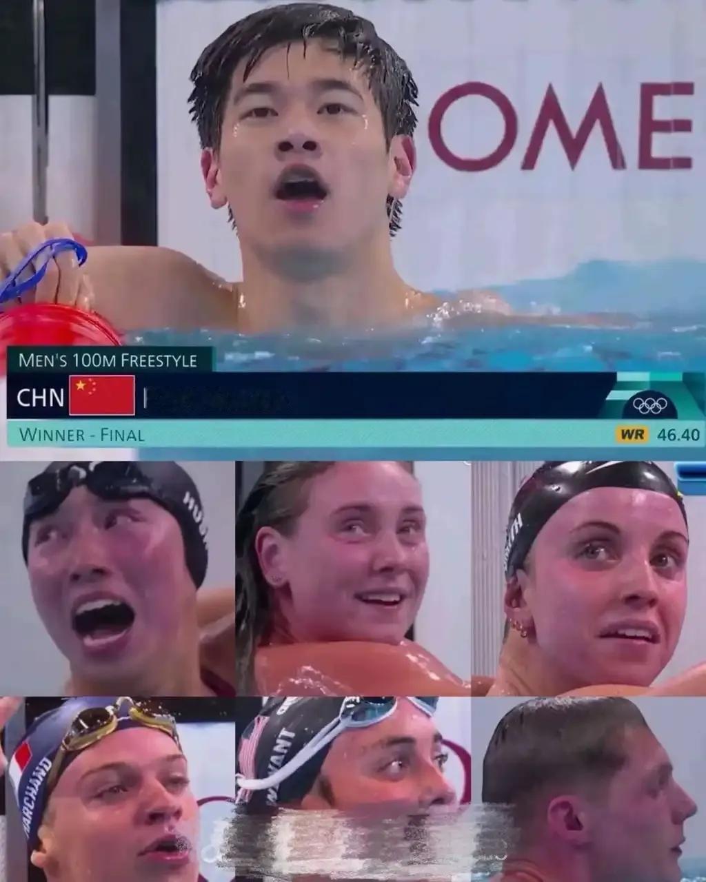 元芳你怎么看？在巴黎，欧美运动员下水后再上来面容花色，全部变成紫色了，而我们中国