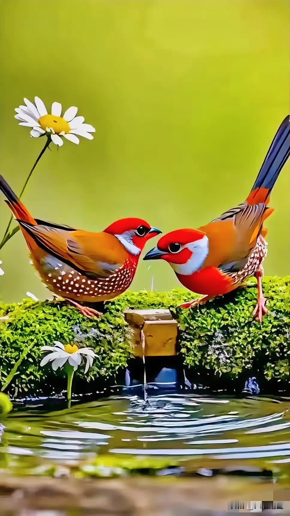 “红嘴鸟儿戏水间，花影摇曳映清泉”，这诗勾勒的画面美得令人惊叹！
外滩湿地公园里