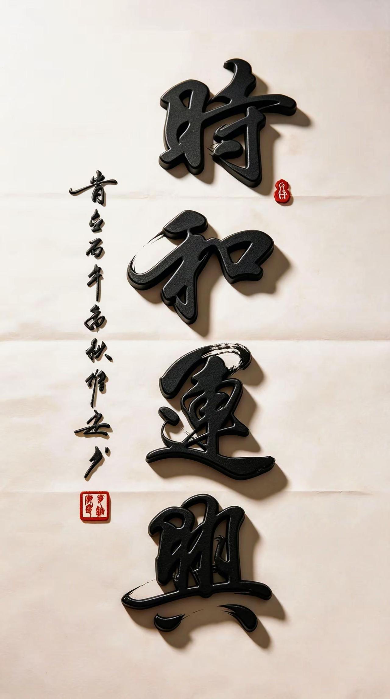 维安书法作品展示。AI3d跃屏字效