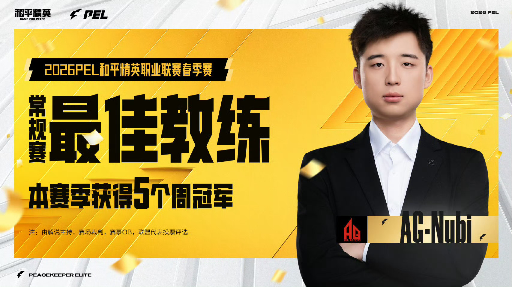【2026 PEL春季赛常规赛荣誉体系颁奖】常规赛最佳教练2026PEL春季常规