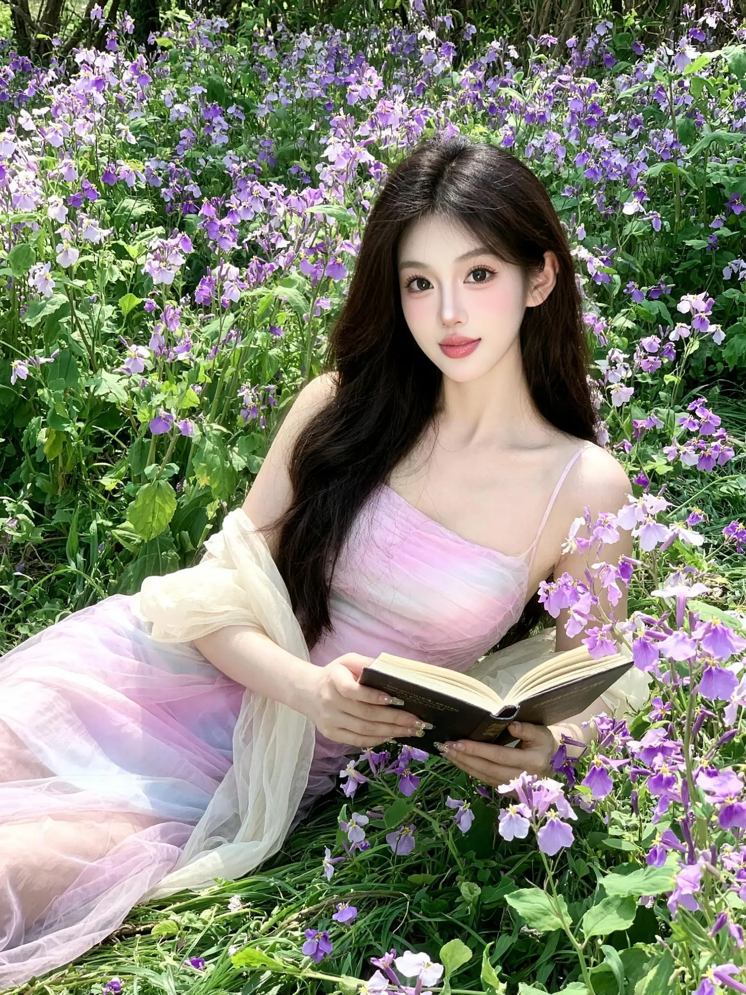 AI花海柔美写真 ai创作 户外随拍写真 春日限定氛围感随拍 拍一组春...