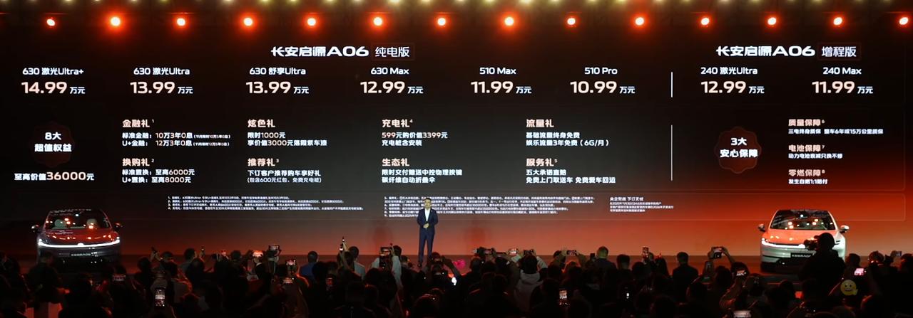 长安启源A06今日上市，10.99万起