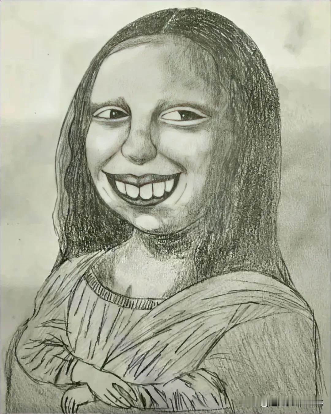 都在学画画。没事我也学学画蒙娜丽莎。